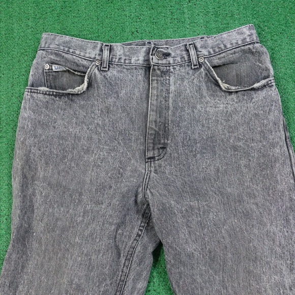 VINTAGE LEE USA MADE CHARCOAL WASH GREY DENIM BLUE JEANS 36X32 (33X30) - Picture 4 of 16